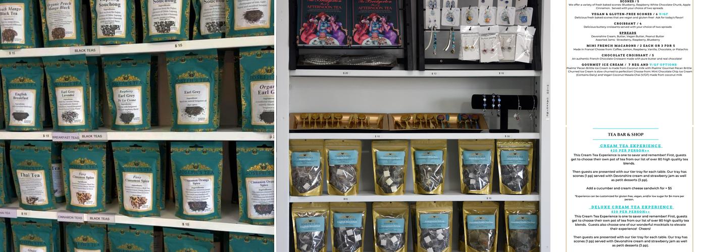 Joseph's Tea Bar Dunedin Menu