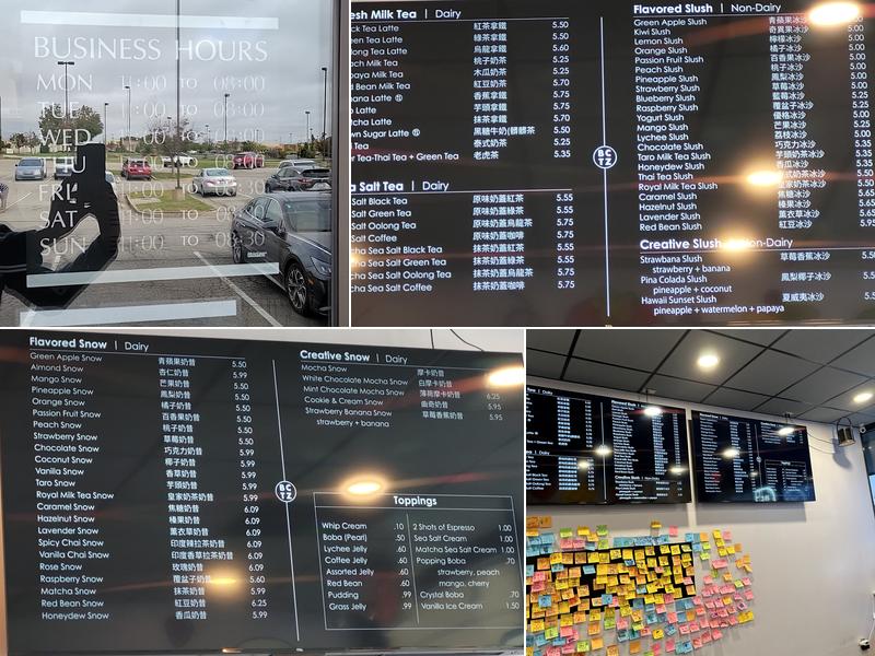 Bubblecup Tea Zone Menu