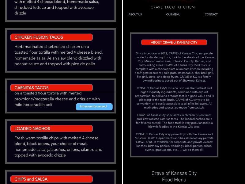 Crave of Kansas City Menu