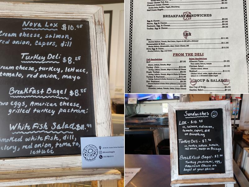 Brazen Bagels Menu