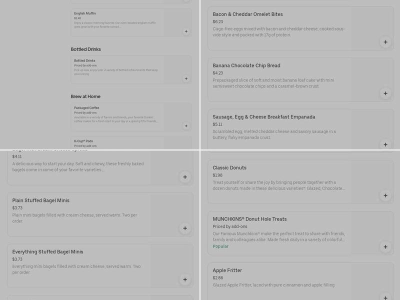 Dunkin' Menu