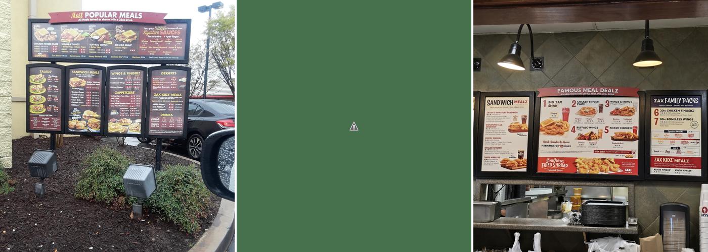 Zaxbys Chicken Fingers & Buffalo Wings Menu