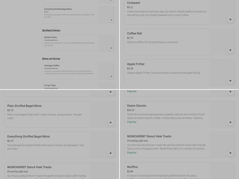 Dunkin' Menu