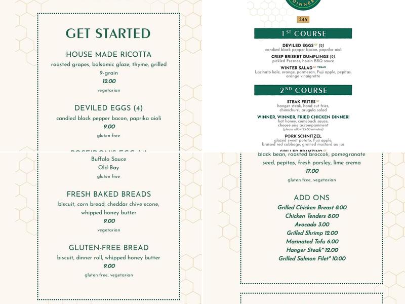 The Falls Menu