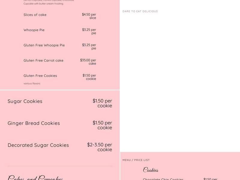Mitchell's Bakery and Christmas Rose Chocolates LLC Menu