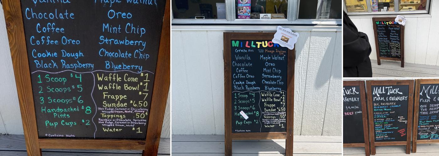 Milltuck Farm & Creamery Menu