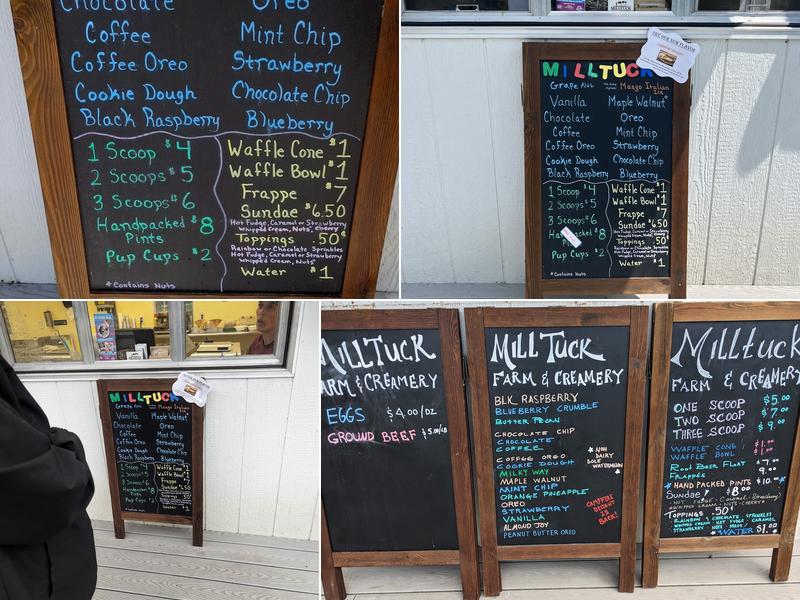 Milltuck Farm & Creamery Menu