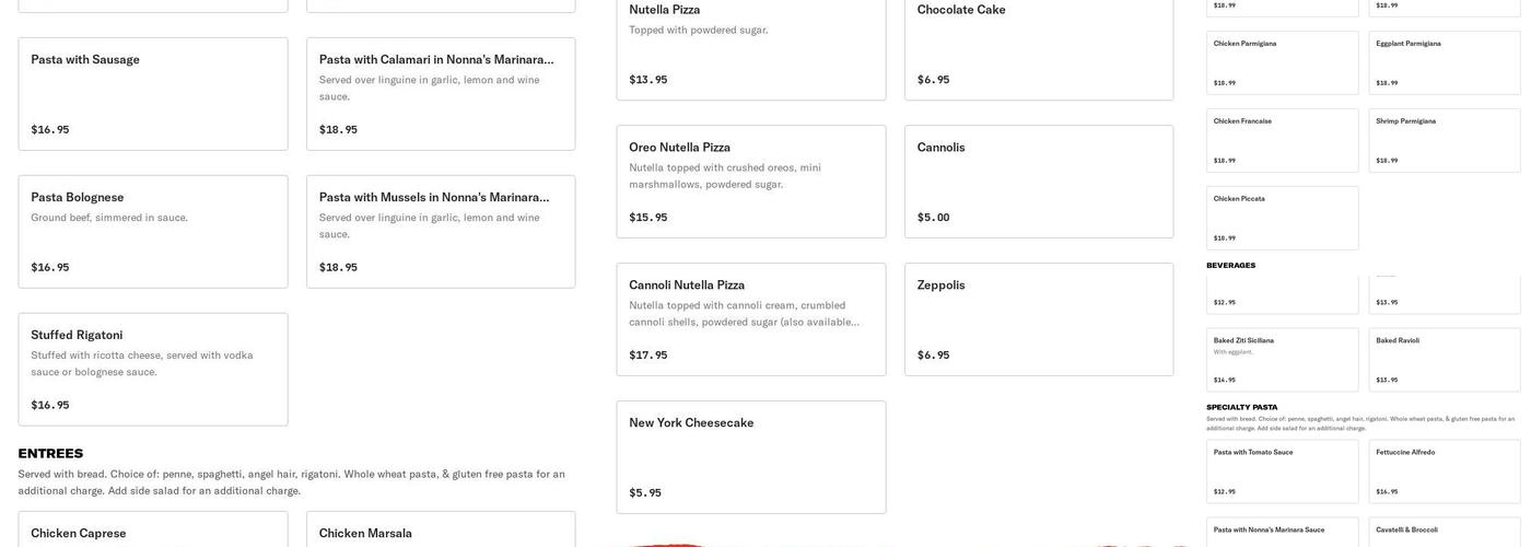 Pizzarama Menu