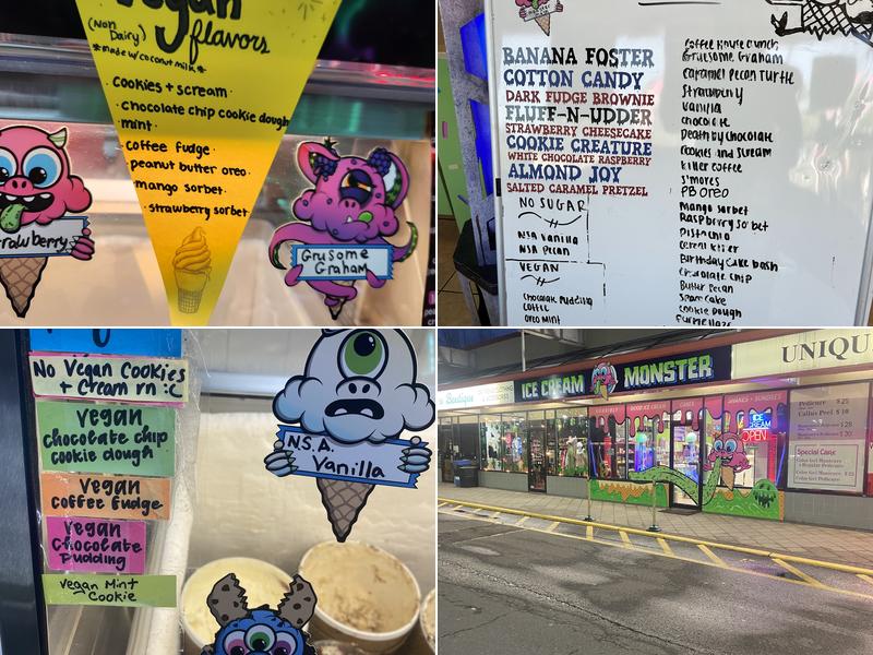 Ice Cream Monster Menu