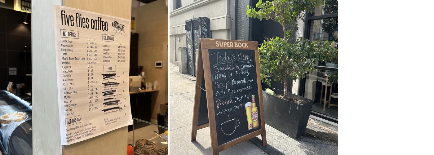Five Flies Coffee Menu