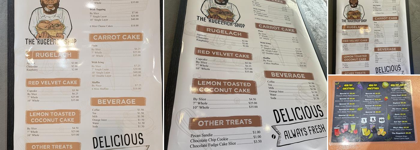 The Rugelach Shop Menu