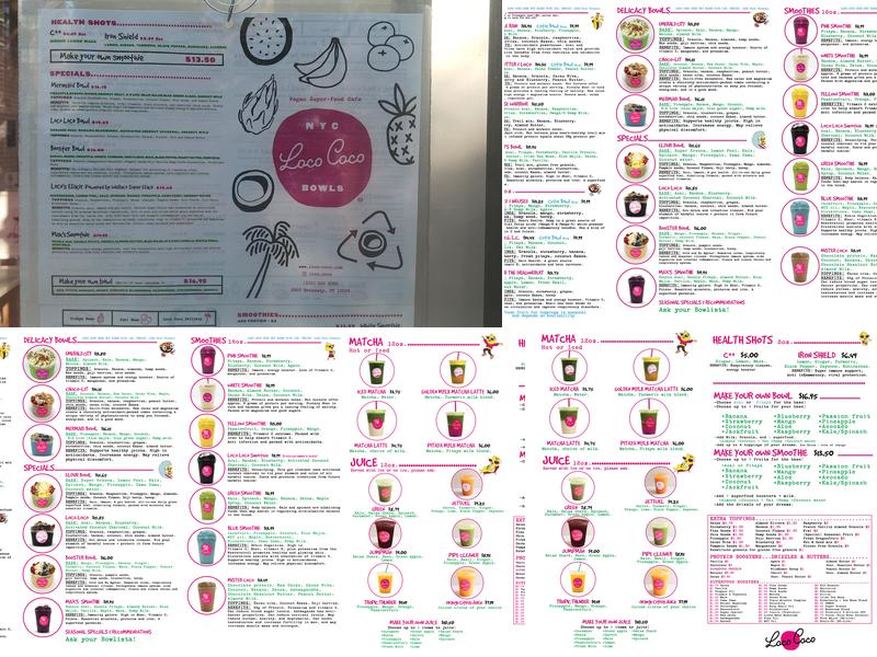 Loco Coco Menu
