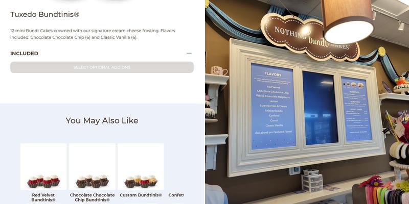 Nothing Bundt Cakes Menu