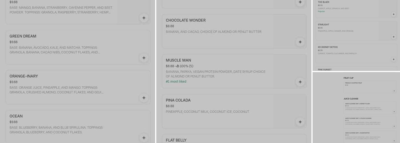 Heavenly Juicin Menu