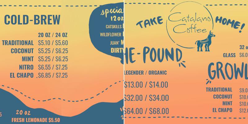 Catalano Coffee Company Menu