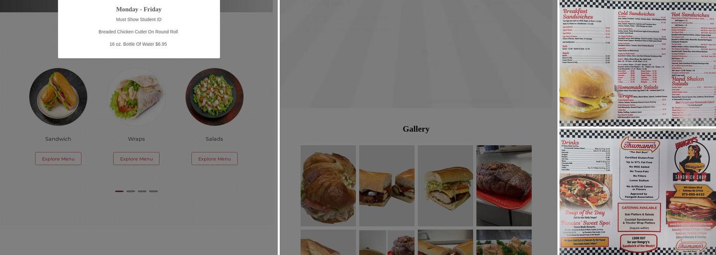 Hangry's Sandwich Shop Menu