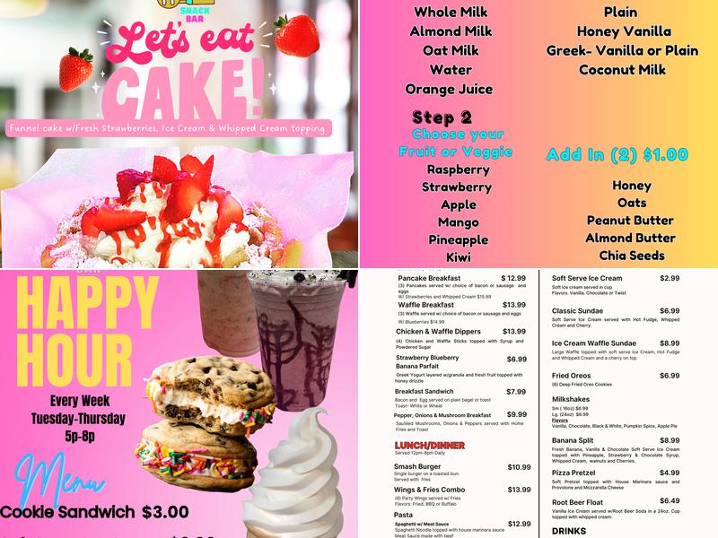 The Hangout Snack Bar Menu