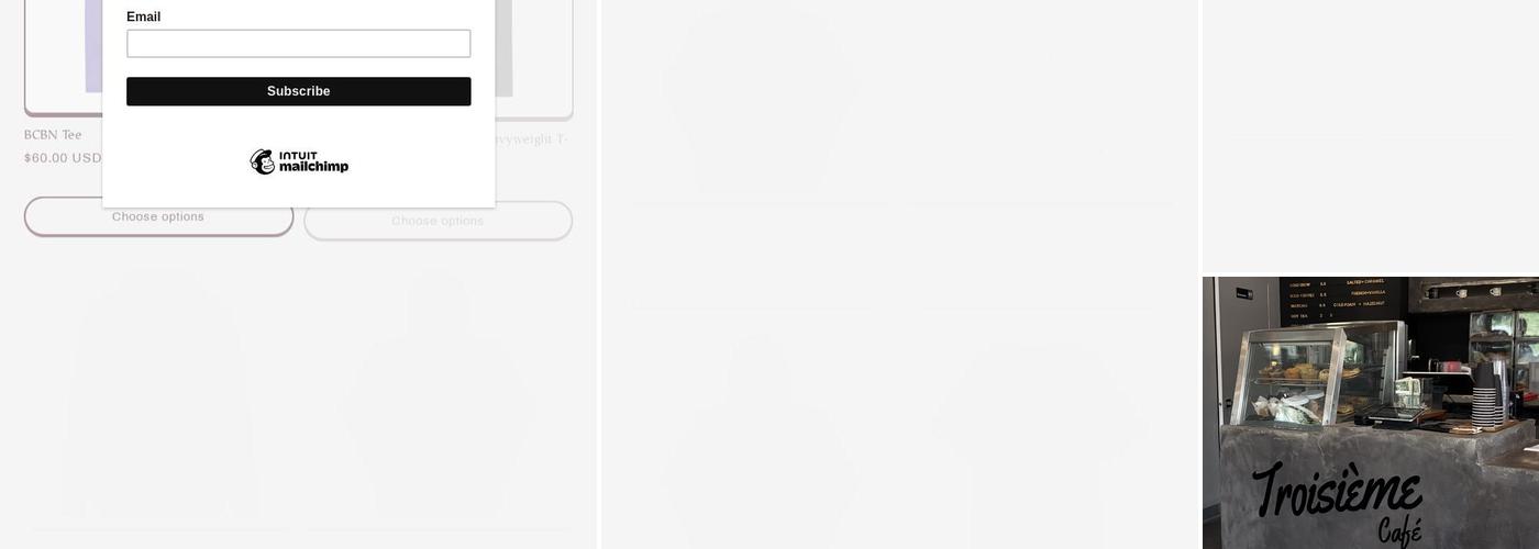 Troisième Café Menu