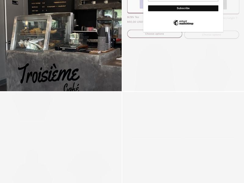 Troisième Café Menu