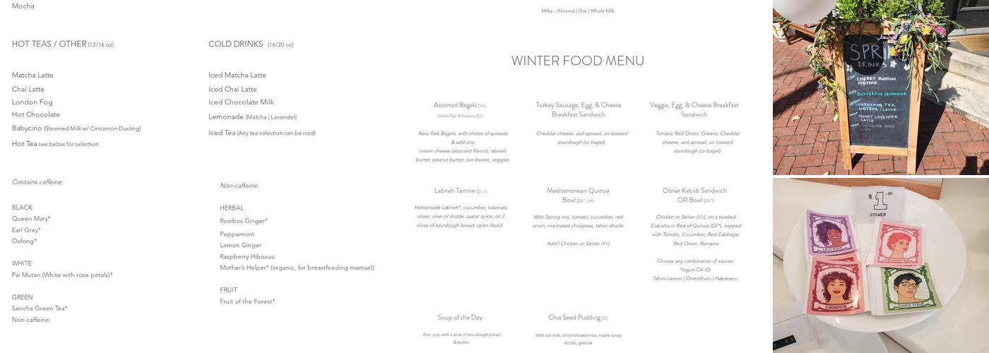 Rebel & Wolf Cafe Menu