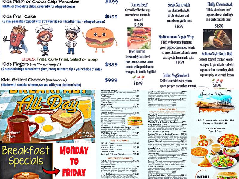 The Bridge Eatery & Bar Menu