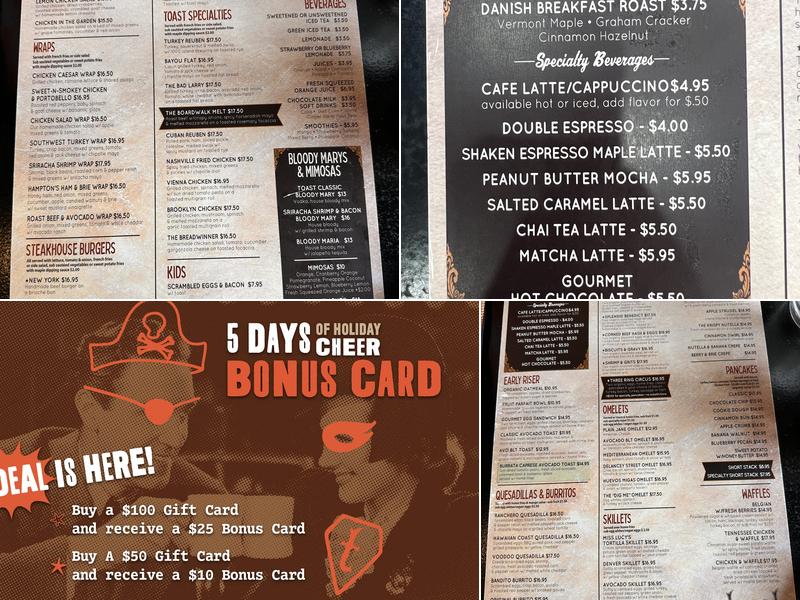 Toast Coffee + Kitchen Menu