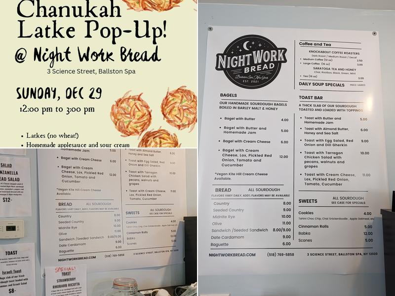 Night Work Bread Menu