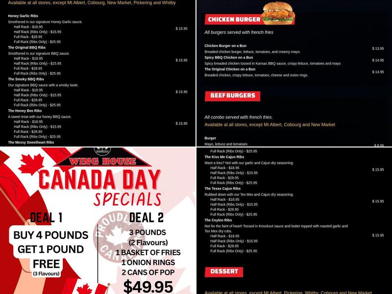 Wing House Prescott Menu