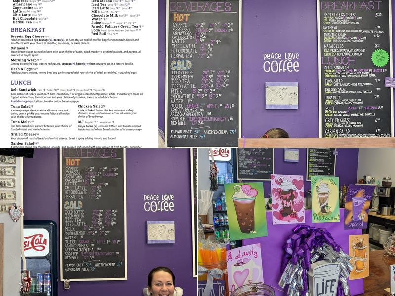 Peace Love Coffee Menu