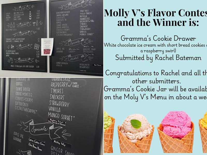 Molly V’s Homemade Ice Cream Menu