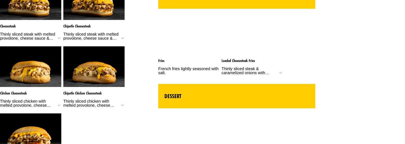 Pardon My Cheesesteak Menu