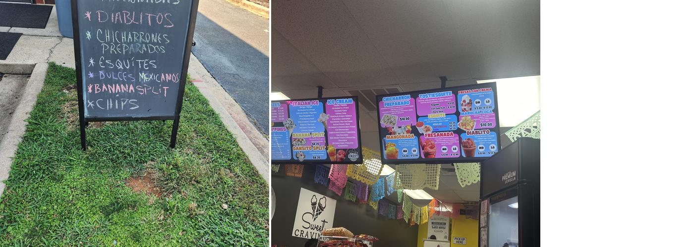 Heladería Sweet Cravings Menu