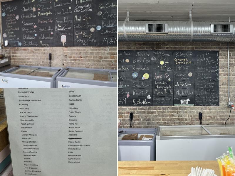 Old Fashioned Ice Cream Menu