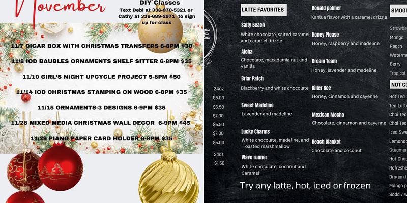 The Coffee Shop Menu