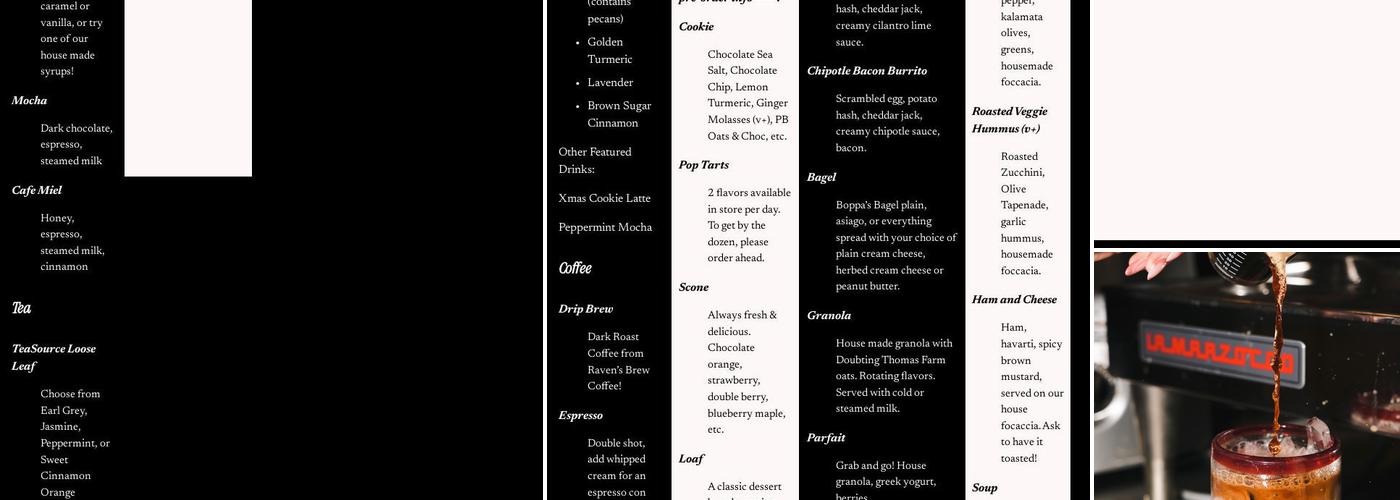Moonrise Cafe Menu