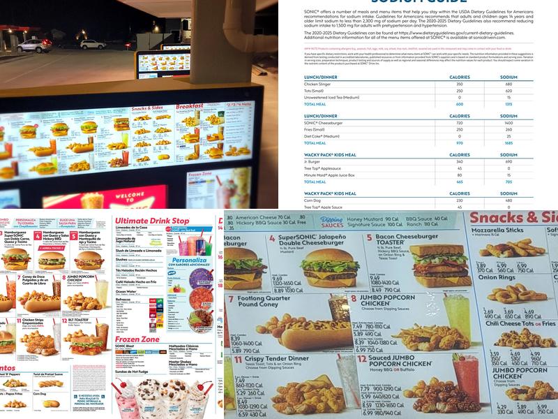 Sonic Drive-In Menu
