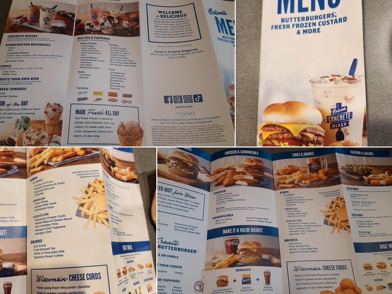 Culver’s Menu