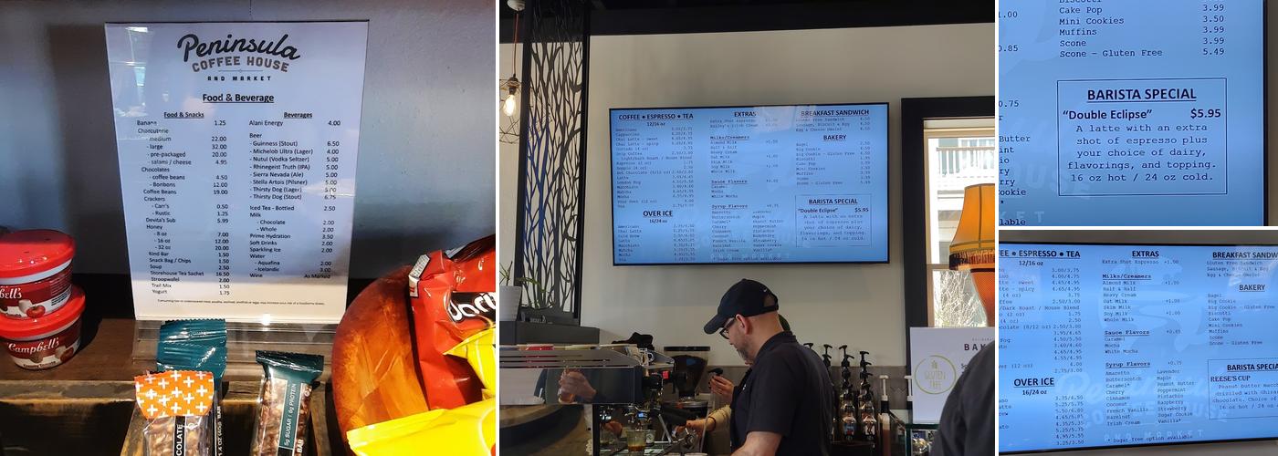 Peninsula Coffee House and Market Menu