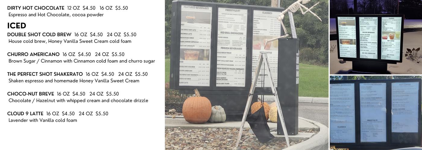 Double Shot Coffee Drive Thru Menu