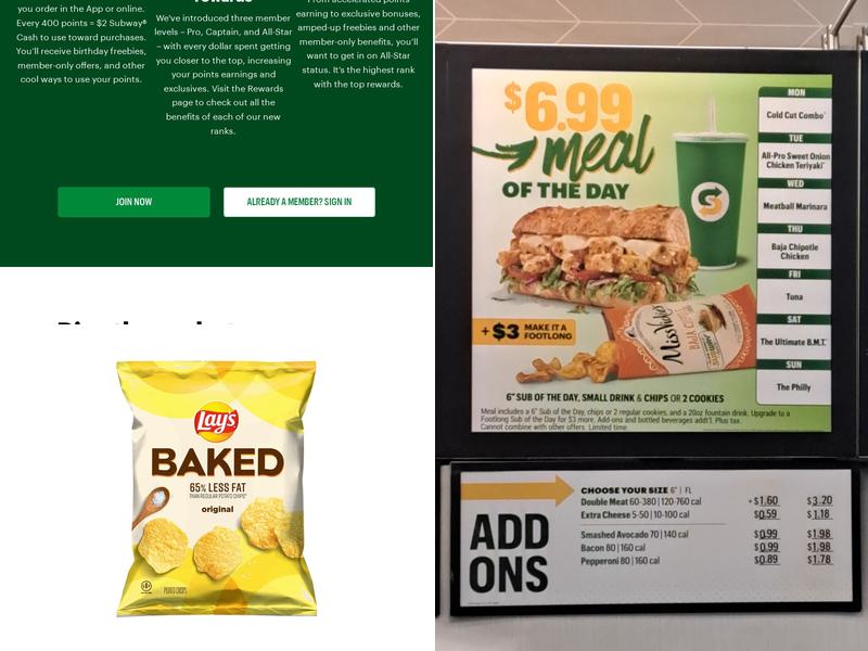 Subway Menu