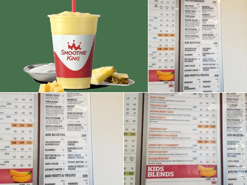 Smoothie King Menu