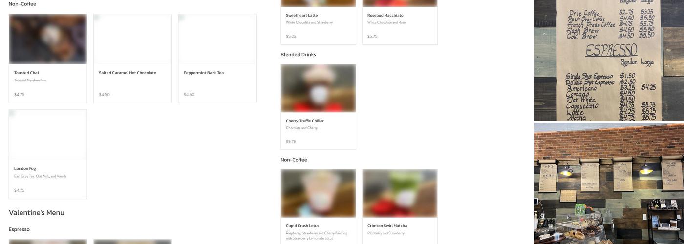 Dream Cabin Coffee Menu