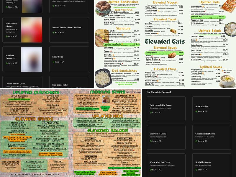 Uplifted Bistro Downtown Menu