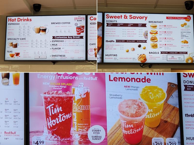 Tim Hortons Menu