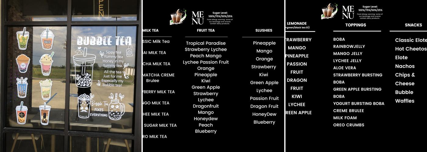 BobaBaby Menu