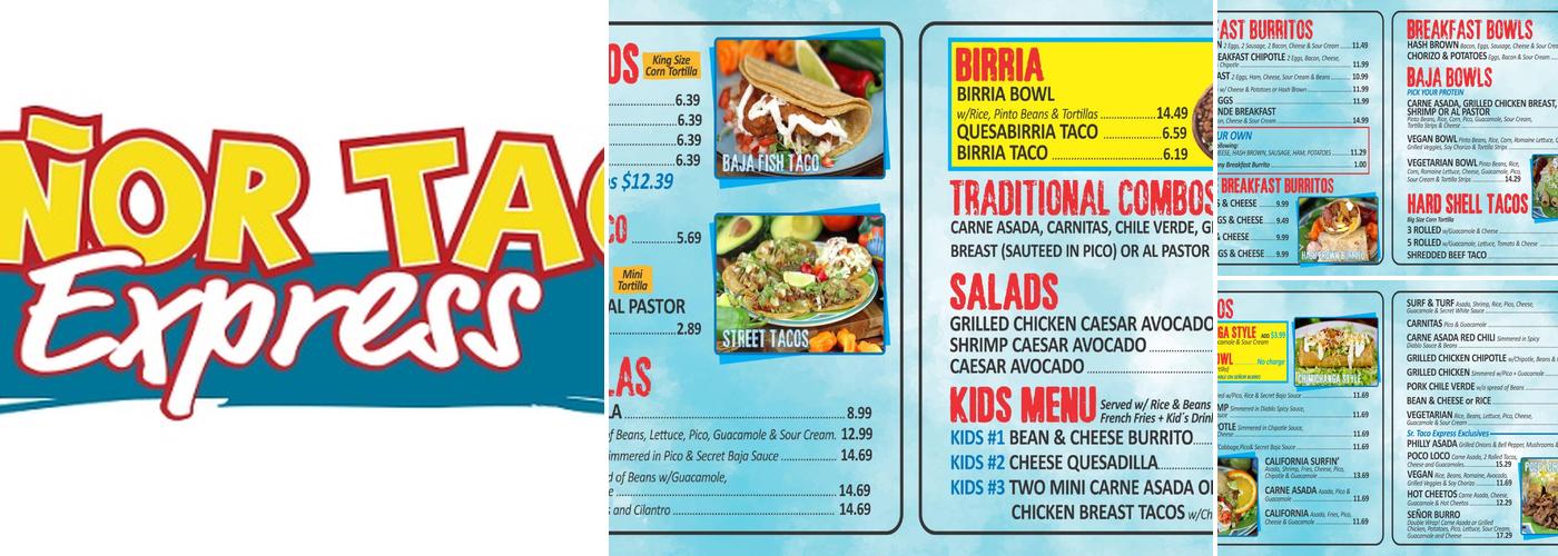 Senor Taco Express Gilbert Menu