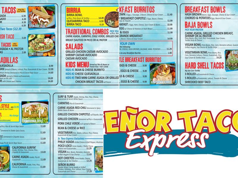 Senor Taco Express Gilbert Menu