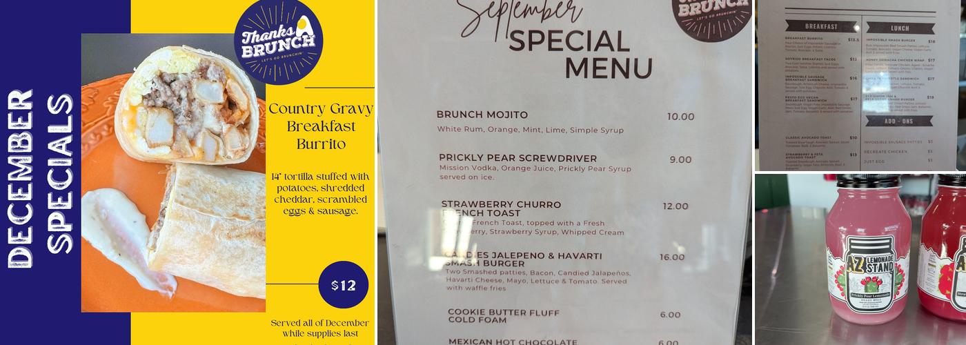 ThanksABrunch Menu