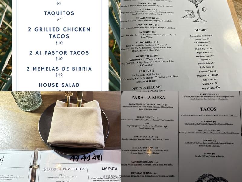 AyAyAy! Mexican Cuisine Menu