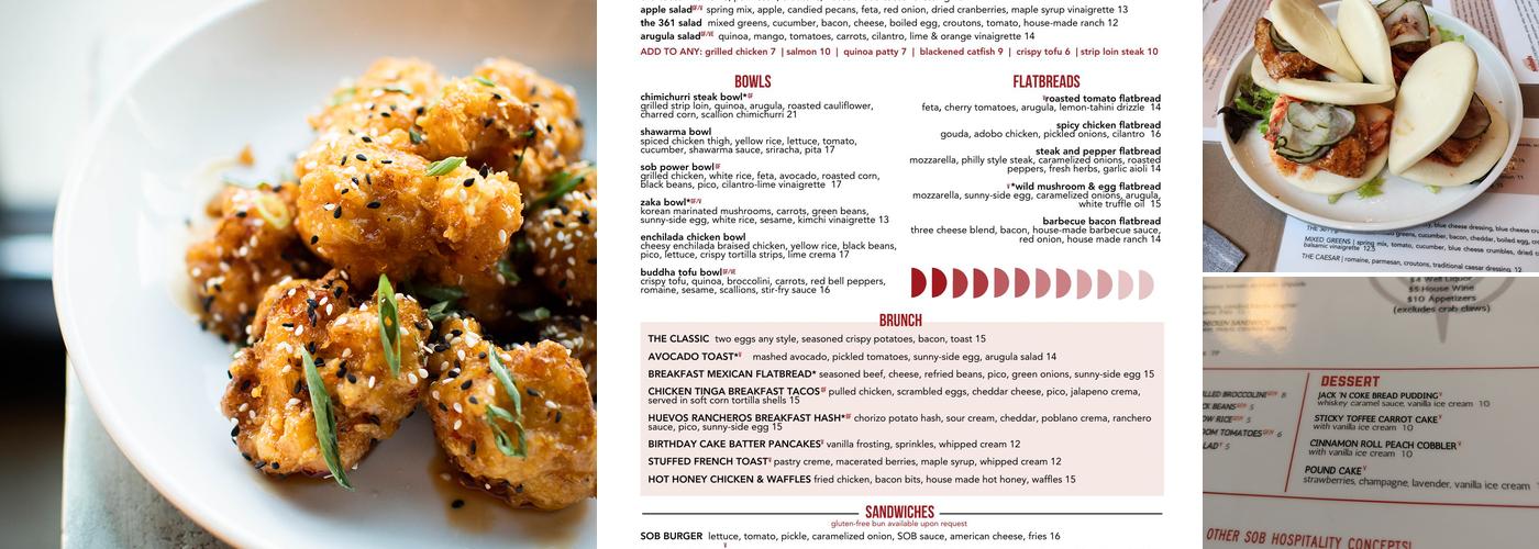 SOB Collierville Menu